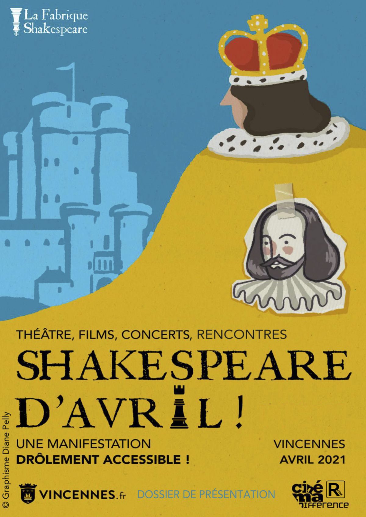 Affiche spectacle Shakespeare d'avril 2019